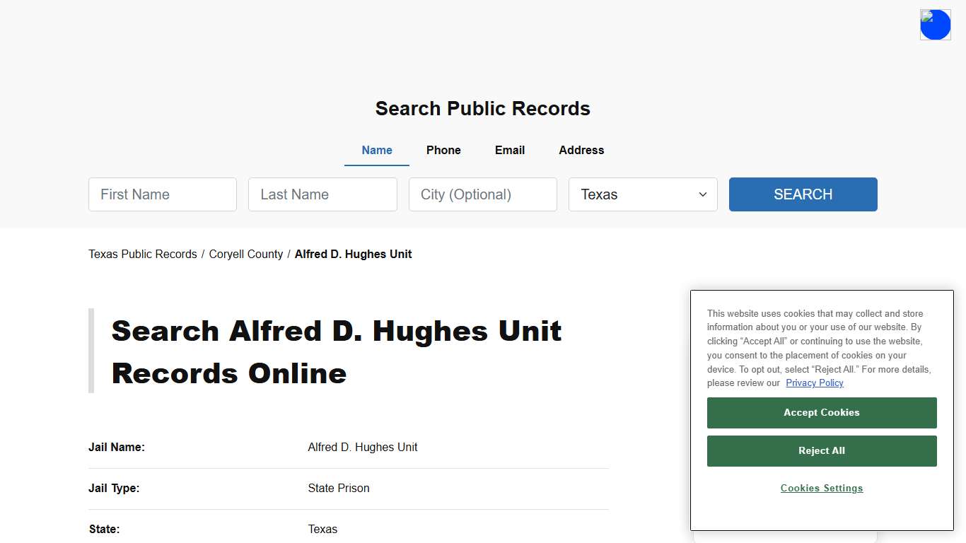 Alfred D. Hughes Unit - Coryell - Texas - TPI